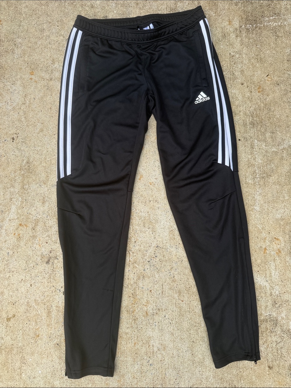 adidas Black Jogger Sweatpants with White Three-Stripes